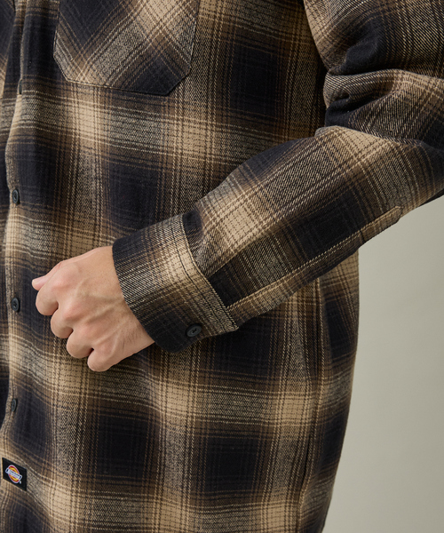 Dickies(ディッキーズ)の「【Dickies / ディッキーズ】オーバーサイズ ネルオンブレチェック ワークシャツ(シャツ/ブラウス・メンズ・ブラウン/ブラック/チャコールグレー・M/L/XL)」の5枚目の写真