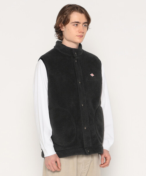 DANTON（ダントン）の「MEN'S DOUBLE FACE BOA STAND COLLAR VEST（ベスト・メンズ・ブルー/ブラック/ベージュ/チャコール/マスタード・XL/L/M）」の8枚目の写真