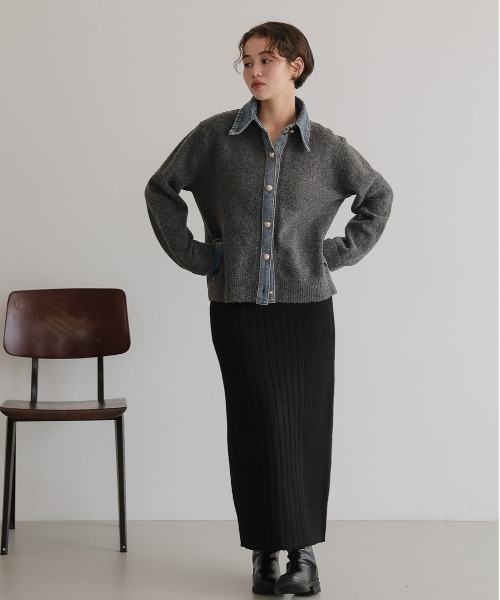 attiree(アティレー)の「ランダムリブニットスカート(スカート・レディース・グレー/ブラック/ベージュ・MEDIUM/LARGE)」の12枚目の写真