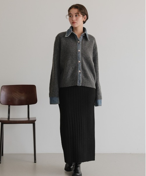 attiree(アティレー)の「ランダムリブニットスカート(スカート・レディース・グレー/ブラック/ベージュ・MEDIUM/LARGE)」の14枚目の写真