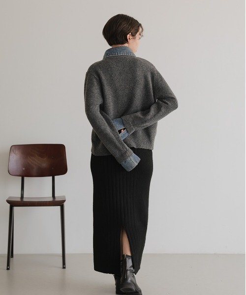 attiree(アティレー)の「ランダムリブニットスカート(スカート・レディース・グレー/ブラック/ベージュ・MEDIUM/LARGE)」の18枚目の写真