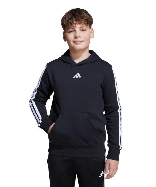 adidas（アディダス）の「アディダス adidas エッセンシャルズ パーカー（パーカー・キッズ・ブラック/グレー・130cm/140cm/150cm/160cm）」の2枚目の写真