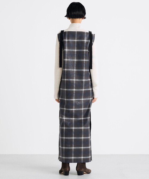 EDITION（エディション）の「箔コーティングチェック  ロングワンピース（ワンピース・レディース・ダークブラウン・36/34）」の4枚目の写真