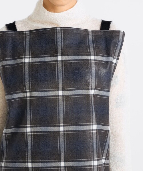 EDITION（エディション）の「箔コーティングチェック  ロングワンピース（ワンピース・レディース・ダークブラウン・36/34）」の5枚目の写真