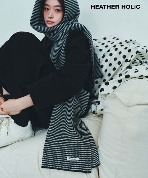 Heather（ヘザー）の「HOLiC アソート太マフラー　600864（マフラー・レディース・ブラック系その他/グレー系その他・ONE SIZE）」の2枚目の写真