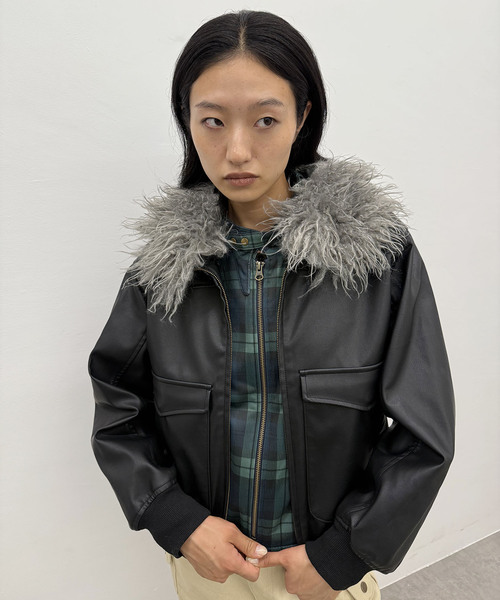 Oriens JOURNAL STANDARD（オリエンス ジャーナルスタンダード）の「チェックスウェットジャケット（その他アウター・レディース・グリーン・FREE）」の9枚目の写真