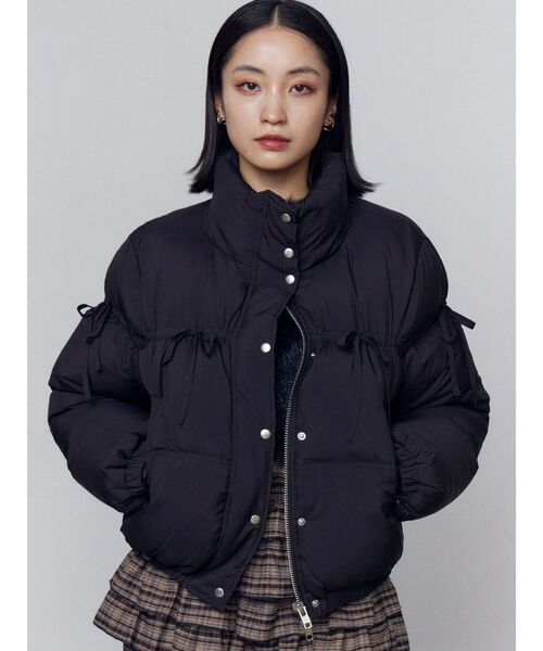 セール】リボンパッファーダウンブルゾン（ダウンジャケット/コート
