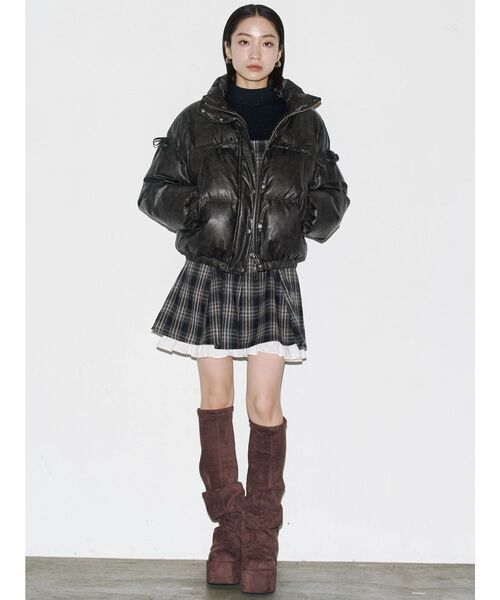 セール】リボンパッファーダウンブルゾン（ダウンジャケット/コート