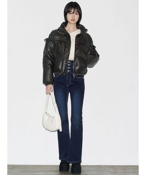 セール】リボンパッファーダウンブルゾン（ダウンジャケット/コート