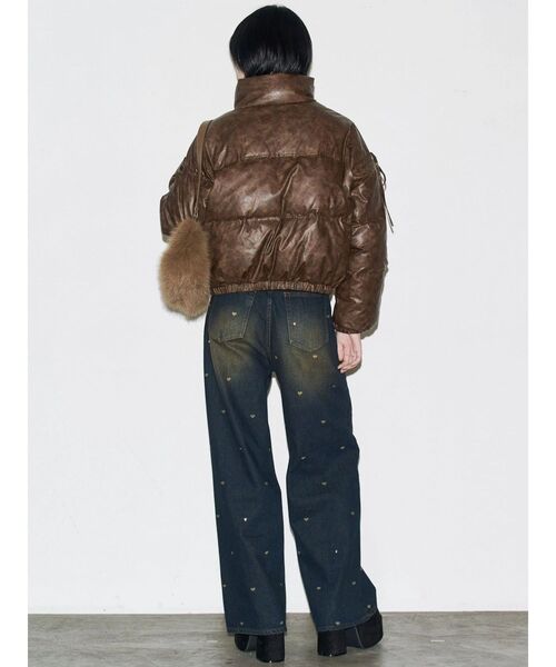 EMODA(エモダ)の「リボンパッファーダウンブルゾン(ダウンジャケット/コート・レディース・ブラウン/アイボリー/ブラック/その他・FREE)」の9枚目の写真