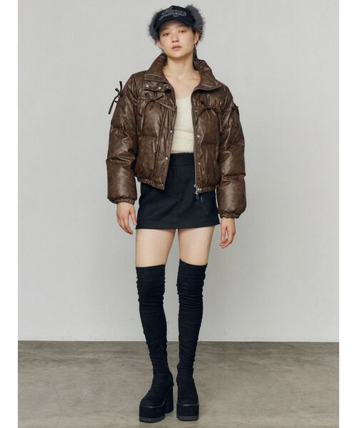 セール】リボンパッファーダウンブルゾン（ダウンジャケット/コート