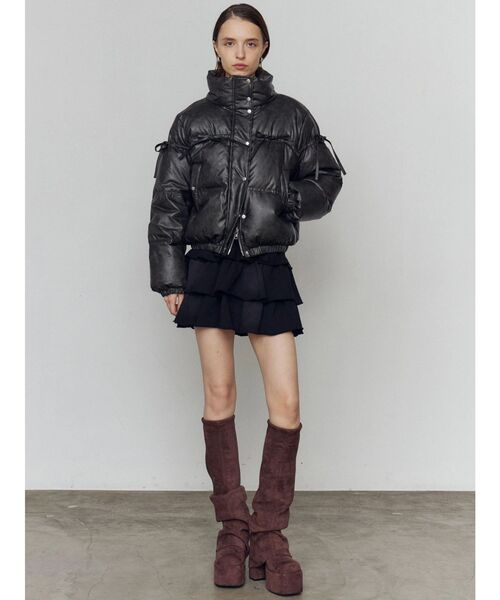 セール】リボンパッファーダウンブルゾン（ダウンジャケット/コート