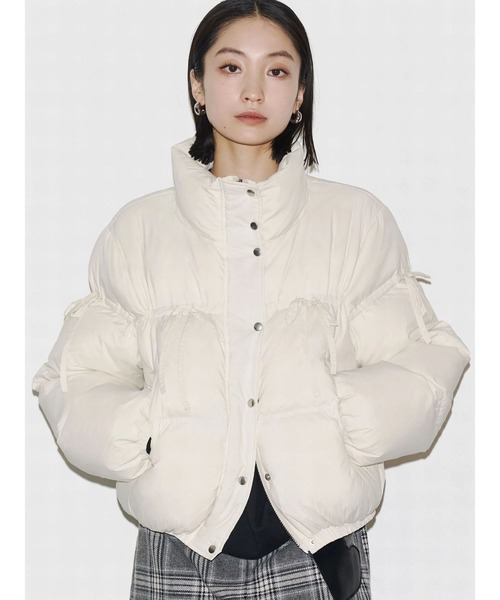 セール】リボンパッファーダウンブルゾン（ダウンジャケット/コート