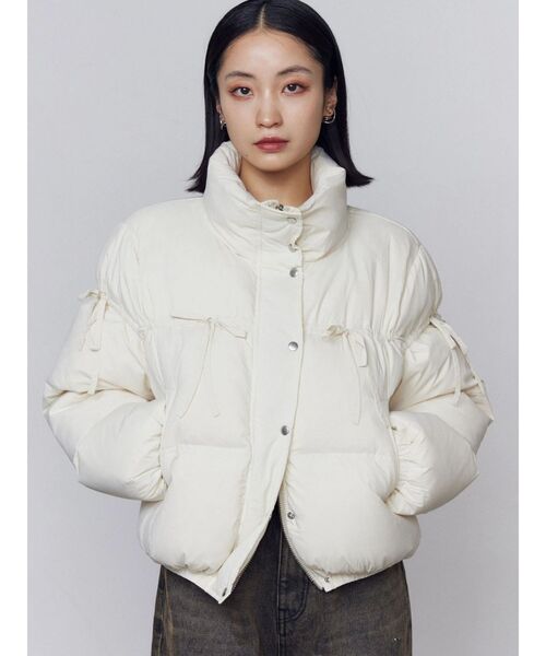 EMODA(エモダ)の「リボンパッファーダウンブルゾン(ダウンジャケット/コート・レディース・ブラウン/アイボリー/ブラック/その他・FREE)」の7枚目の写真