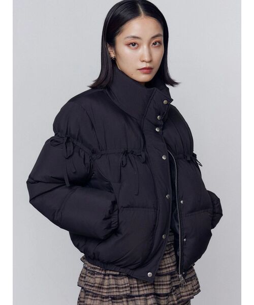 EMODA(エモダ)の「リボンパッファーダウンブルゾン(ダウンジャケット/コート・レディース・ブラウン/アイボリー/ブラック/その他・FREE)」の8枚目の写真