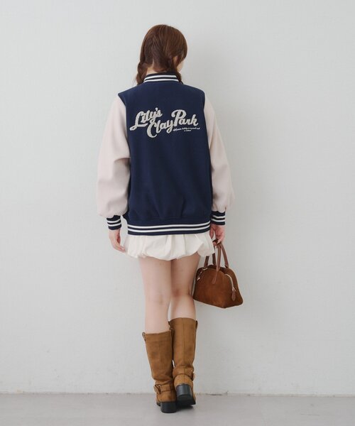 刺繍入り配色スタジャン（スタジャン）｜Another Branch olive des