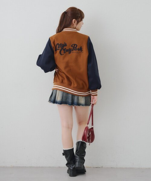 刺繍入り配色スタジャン（スタジャン）｜Another Branch olive des