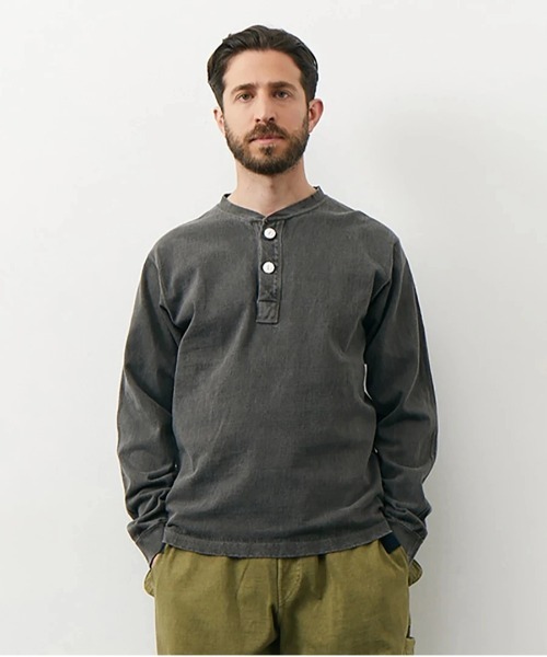Good On（グッドオン）の「Good On/グッドオン　LS HEAVY HENLEY TEE（Tシャツ/カットソー・メンズ・ナチュラル/ブラック/ダークグリーン・MEDIUM/LARGE/X-LARGE）」の11枚目の写真