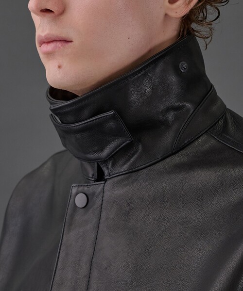 UNITED TOKYO（ユナイテッドトウキョウ）の「WATER BUFFALO フライトレザーブルゾン　水牛革/耐水性/２WAY仕様/本革/冬服/２WAY（ブルゾン・メンズ・ブラック・1/2）」の21枚目の写真