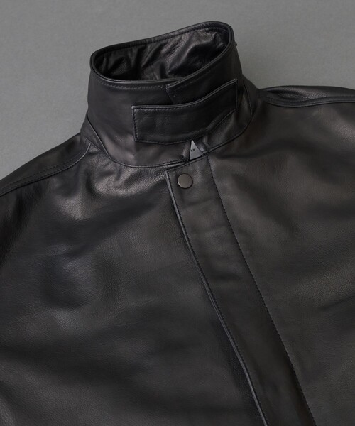 UNITED TOKYO（ユナイテッドトウキョウ）の「WATER BUFFALO フライトレザーブルゾン　水牛革/耐水性/２WAY仕様/本革/冬服/２WAY（ブルゾン・メンズ・ブラック・1/2）」の10枚目の写真