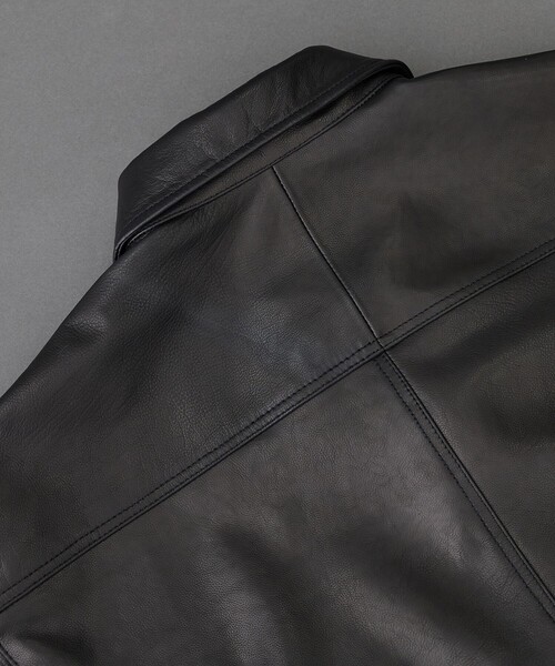UNITED TOKYO（ユナイテッドトウキョウ）の「WATER BUFFALO フライトレザーブルゾン　水牛革/耐水性/２WAY仕様/本革/冬服/２WAY（ブルゾン・メンズ・ブラック・1/2）」の6枚目の写真