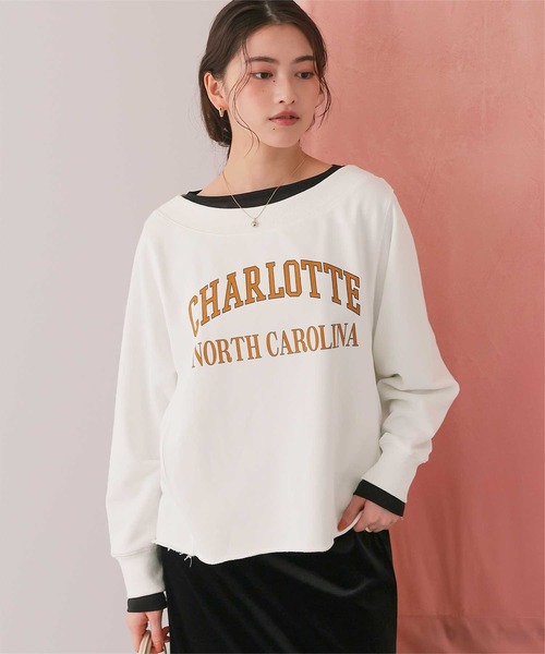 titivate(ティティベイト)の「オフショルダースウェットプルオーバー(スウェット・レディース・ベージュ系その他/レッド/オフホワイト/ネイビー/ブルー系その他/オートミール・FREE)」の2枚目の写真