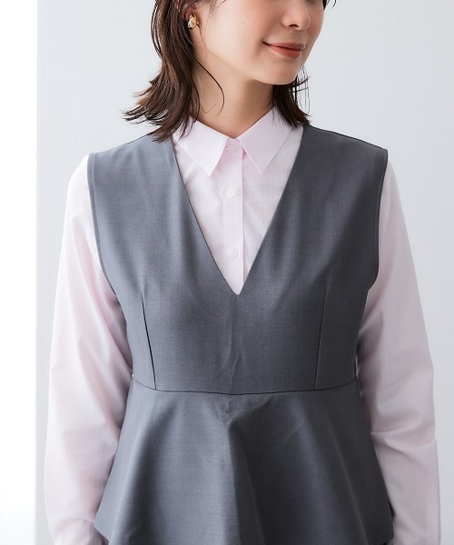 7days Life Styling（セブンデイズライフスタイリング）の「落ち感ドレープ素材ペプラムサロペットパンツ（タテヨコストレッチ・しわになりにくい・速乾・ＵＶカット）＜大きいサイズ有＞（その他パンツ・レディース・グレー/ブラック・M/LL/3L/L）」の14枚目の写真