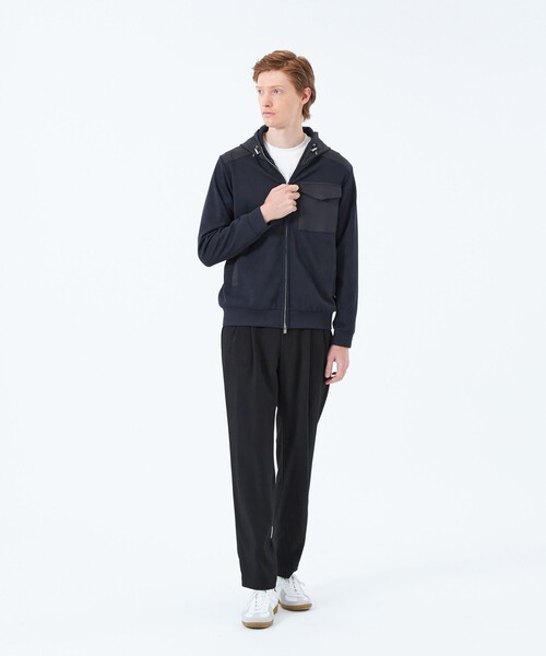 MACKINTOSH PHILOSOPHY（ﾏｯｷﾝﾄｯｼｭ ﾌｨﾛｿﾌｨｰ）の「ブリテック コンビパーカー 針抜きジャージー（ブルゾン・メンズ・ダークネイビー/チャコールグレー・38/40）」の13枚目の写真