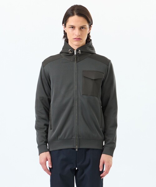 MACKINTOSH PHILOSOPHY（ﾏｯｷﾝﾄｯｼｭ ﾌｨﾛｿﾌｨｰ）の「ブリテック コンビパーカー 針抜きジャージー（ブルゾン・メンズ・ダークネイビー/チャコールグレー・38/40）」の11枚目の写真