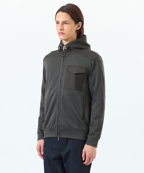 MACKINTOSH PHILOSOPHY（ﾏｯｷﾝﾄｯｼｭ ﾌｨﾛｿﾌｨｰ）の「ブリテック コンビパーカー 針抜きジャージー（ブルゾン・メンズ・ダークネイビー/チャコールグレー・38/40）」の10枚目の写真