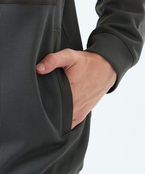 MACKINTOSH PHILOSOPHY（ﾏｯｷﾝﾄｯｼｭ ﾌｨﾛｿﾌｨｰ）の「ブリテック コンビパーカー 針抜きジャージー（ブルゾン・メンズ・ダークネイビー/チャコールグレー・38/40）」の4枚目の写真