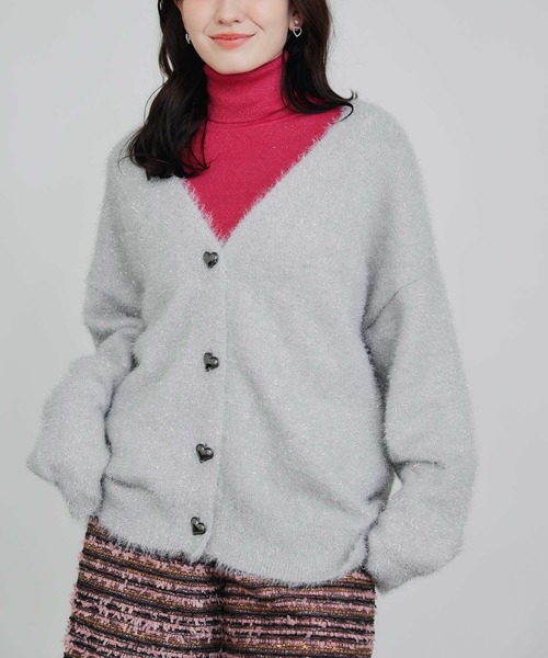 PICCIN（ピッチン）の「ラメシャギーカーディガン（カーディガン/ボレロ・レディース・ブラック/シルバー・M）」の10枚目の写真