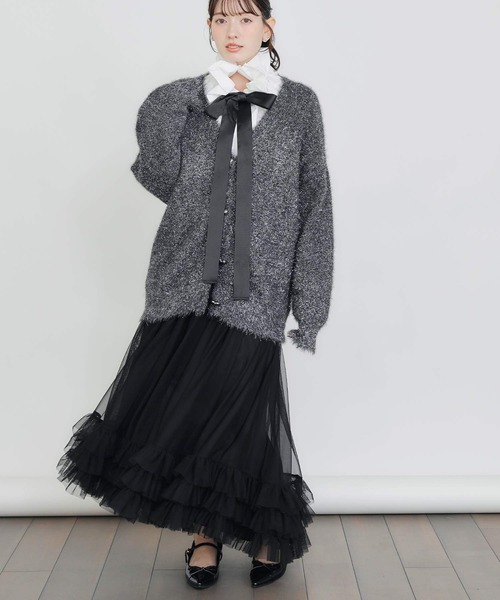 PICCIN（ピッチン）の「ラメシャギーカーディガン（カーディガン/ボレロ・レディース・ブラック/シルバー・M）」の7枚目の写真