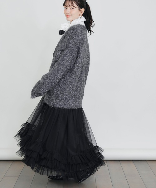 PICCIN（ピッチン）の「ラメシャギーカーディガン（カーディガン/ボレロ・レディース・ブラック/シルバー・M）」の8枚目の写真