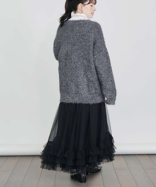 PICCIN（ピッチン）の「ラメシャギーカーディガン（カーディガン/ボレロ・レディース・ブラック/シルバー・M）」の9枚目の写真