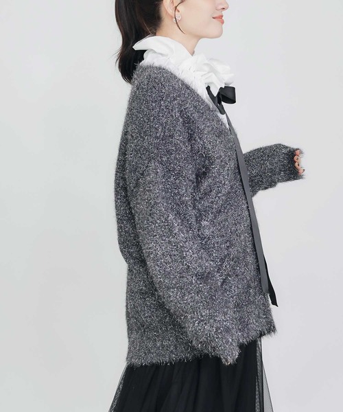 PICCIN（ピッチン）の「ラメシャギーカーディガン（カーディガン/ボレロ・レディース・ブラック/シルバー・M）」の6枚目の写真