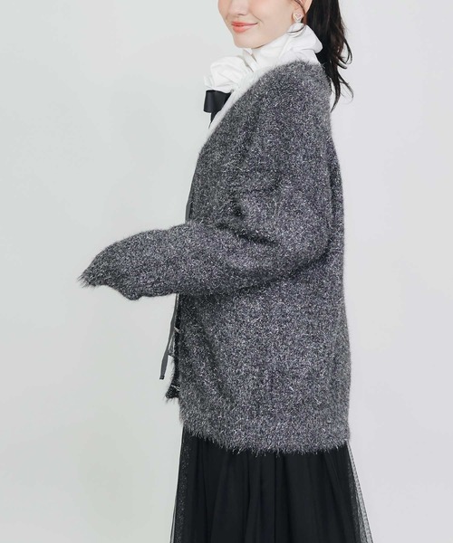 PICCIN（ピッチン）の「ラメシャギーカーディガン（カーディガン/ボレロ・レディース・ブラック/シルバー・M）」の4枚目の写真