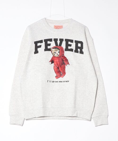 CORISCO(コリスコ)の「裏起毛アニマルプリント トレーナー 猫 キャット 犬 ドッグ FEVER ポリス CORISCO(スウェット・メンズ・ブラック系2/ブラック系3/ブラック系1/グレー系3/グレー系2/ホワイト系1・L/M/LL)」の1枚目の写真