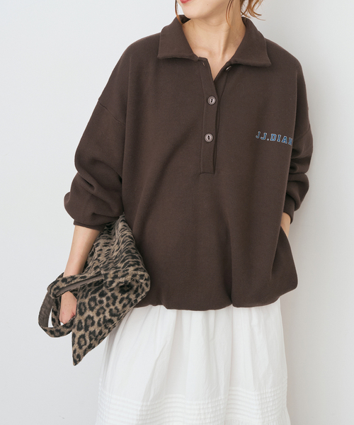 Spick & Span(スピックアンドスパン)の「J.J.Mercer / ジェイジェイマーサー 別注 襟つきニット(ニット/セーター・レディース・ネイビー/ブラウン・FREE)」の7枚目の写真