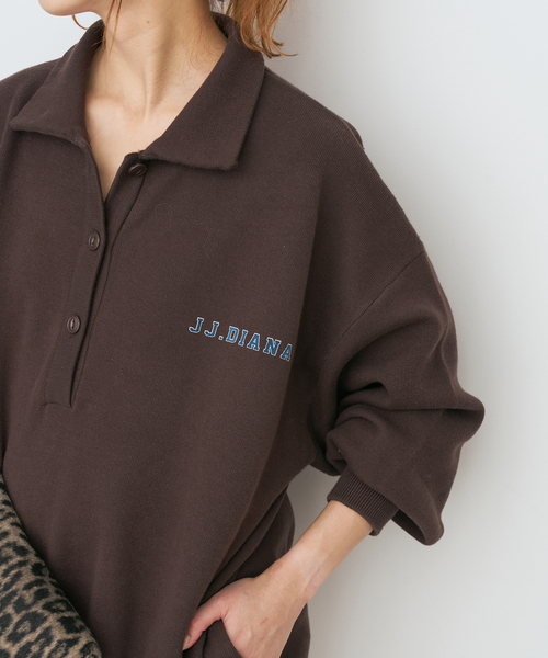 Spick & Span(スピックアンドスパン)の「J.J.Mercer / ジェイジェイマーサー 別注 襟つきニット(ニット/セーター・レディース・ネイビー/ブラウン・FREE)」の9枚目の写真