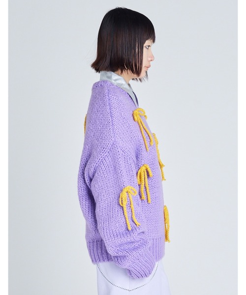 Little sunny bite(リトルサニーバイト)の「【RES】【Little Sunny Bite】ribbon knit top(ニット/セーター・レディース・パープル/オレンジ・SMALL)」の10枚目の写真