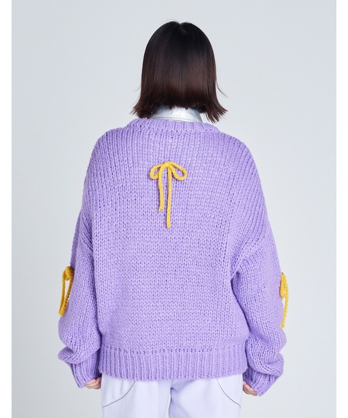 Little sunny bite(リトルサニーバイト)の「【RES】【Little Sunny Bite】ribbon knit top(ニット/セーター・レディース・パープル/オレンジ・SMALL)」の9枚目の写真