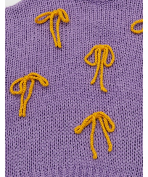 Little sunny bite(リトルサニーバイト)の「【RES】【Little Sunny Bite】ribbon knit top(ニット/セーター・レディース・パープル/オレンジ・SMALL)」の19枚目の写真