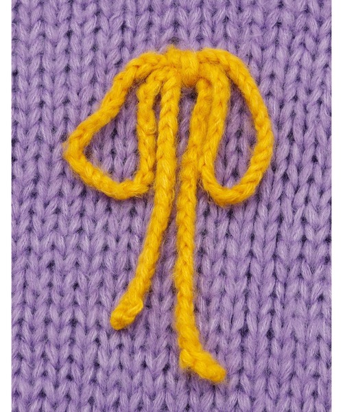 Little sunny bite(リトルサニーバイト)の「【RES】【Little Sunny Bite】ribbon knit top(ニット/セーター・レディース・パープル/オレンジ・SMALL)」の18枚目の写真