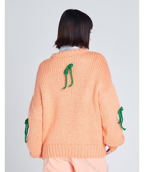 Little sunny bite(リトルサニーバイト)の「【RES】【Little Sunny Bite】ribbon knit top(ニット/セーター・レディース・パープル/オレンジ・SMALL)」の13枚目の写真