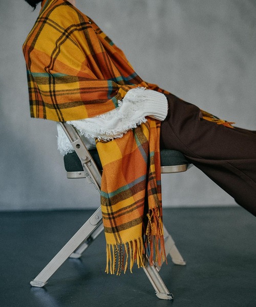 洗えるチェック柄ストール 579832（ストール/ショール）｜LEPSIM