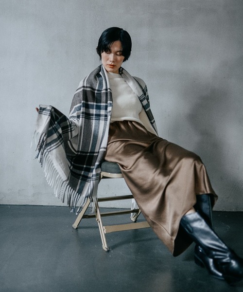 洗えるチェック柄ストール 579832（ストール/ショール）｜LEPSIM