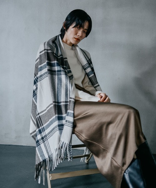 【ゆりりんさん専用】パドカレストール2点 セール】洗えるチェック柄ストール 579832（ストール/ショール