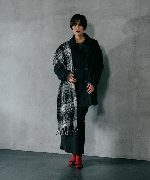 LEPSIM（レプシィム）の「洗えるチェック柄ストール　579832（ストール/ショール・レディース・ブラック・ONE SIZE）」の17枚目の写真