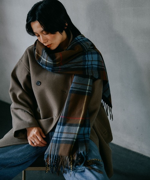 LEPSIM（レプシィム）の「洗えるチェック柄ストール　579832（ストール/ショール・レディース・ブラック・ONE SIZE）」の19枚目の写真